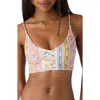O'neill Lisbon Geo Middles Lace-up Bikini Top In Multi Colored