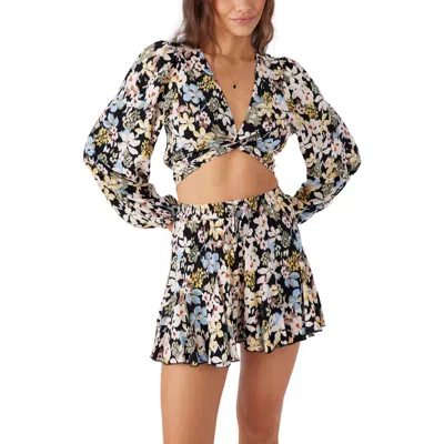 O'neill Livvie Long Sleeve Crop Top In Black