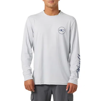O'neill Logo Upf Long Sleeve Performance Graphic T-shirt In Gray
