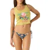 O'neill Loindaflow Tricia Graphic Crop Tank In Golden Green
