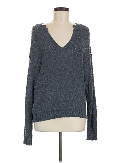 Pre-owned O'neill Long Sleeve Top Gray V-neck Tops
