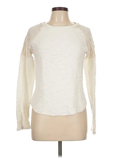Pre-owned O'neill Long Sleeve Top Ivory Boatneck Tops