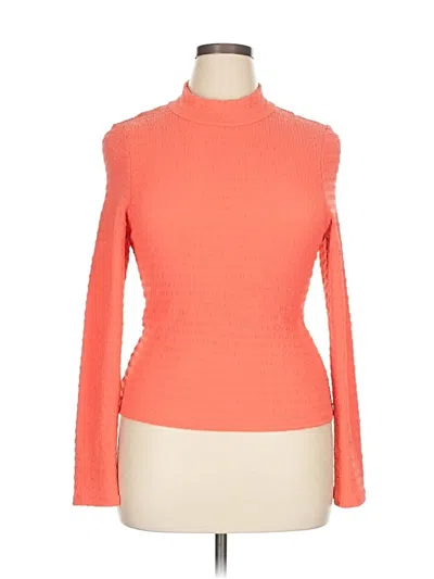 Pre-owned O'neill Long Sleeve Top Orange Turtleneck Tops
