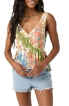O'neill Luiza Floral Peplum Tank In Multi Colored