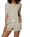 O'neill Madeleine Stripe Top In Beige/mint Multi In Multi