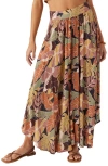 O'neill Juniors' Marnie Siren Abstract Print Maxi Skirt In Black