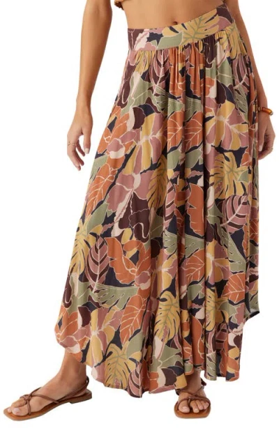 O'neill Juniors' Marnie Siren Abstract Print Maxi Skirt In Black