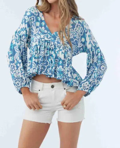 O'neill Mary Cristina Floral Top In Blue