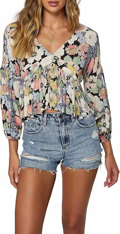 O'neill Mary Top In Black Floral In Multi