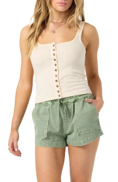 O'neill Maylee Pointelle Button-up Tank In Brown