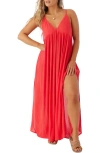 O'neill Juniors' Mel V-neck Sleeveless Slit-front Maxi Dress In Bittersweet