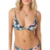 O'neill Melody Floral Pismo Bikini Top In Slate