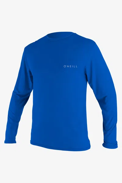 O'neill Men's Basic Skins 30+ Long Sleeves Sun Shirt In Blue
