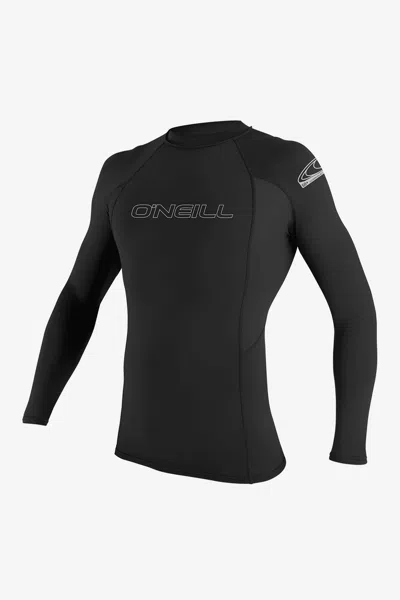 O'neill Men's Basic Skins 50+ Long Sleeves Rash Guard In Black