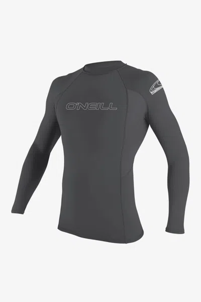 O'neill Men's Basic Skins 50+ Long Sleeves Rash Guard In Gray