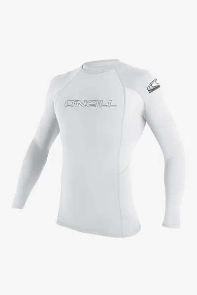 O'neill Men's Basic Skins 50+ Long Sleeves Rash Guard In White
