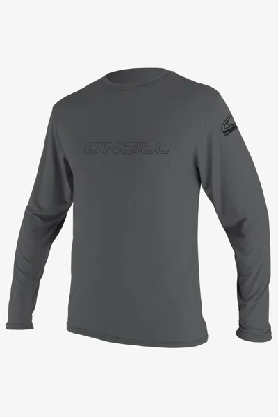O'neill Men's Basic Skins 50+ Long Sleeves Sun Shirt In Gray