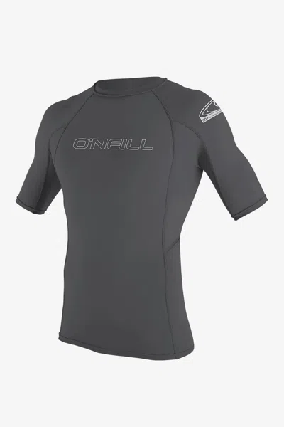 O'neill Men's Basic Skins 50+ Short Sleeves Rash Guard In Gray