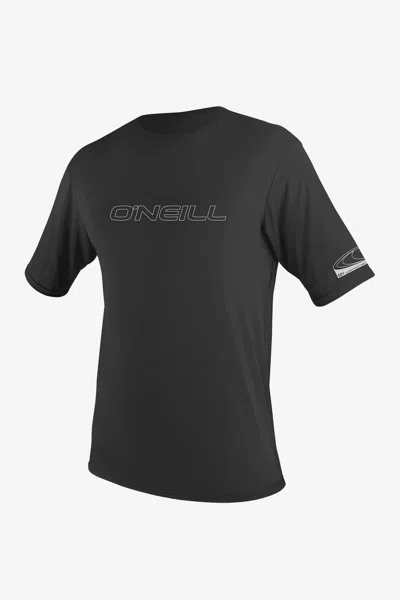 O'neill Men's Basic Skins 50+ Short Sleeves Sun Shirt In Black