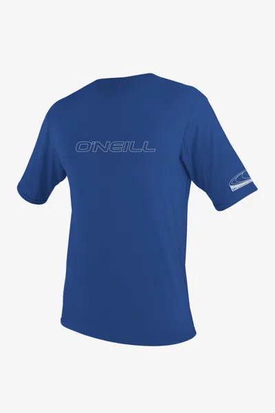 O'neill Men's Basic Skins 50+ Short Sleeves Sun Shirt In Blue