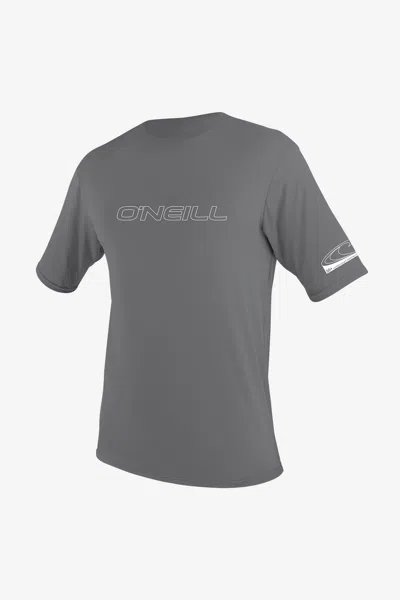 O'neill Men's Basic Skins 50+ Short Sleeves Sun Shirt In Gray