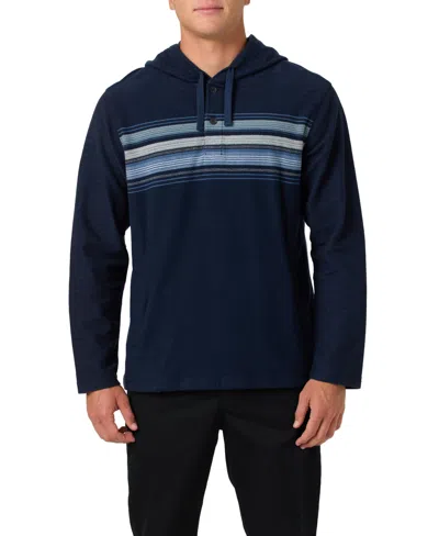 O'neill Men's Bavaro Block Striped Hooded Poncho Hoodie In Blue