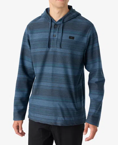 O'neill Men's Bavaro Stripe Poncho Fleece Tops In Midnight Navy