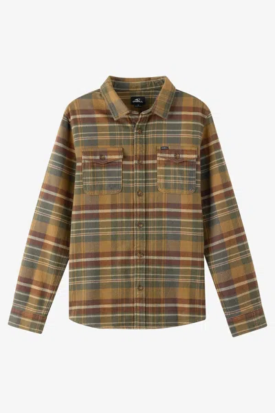 O'neill Men's Blanket Flannel Long Sleeve Shirt In Brown