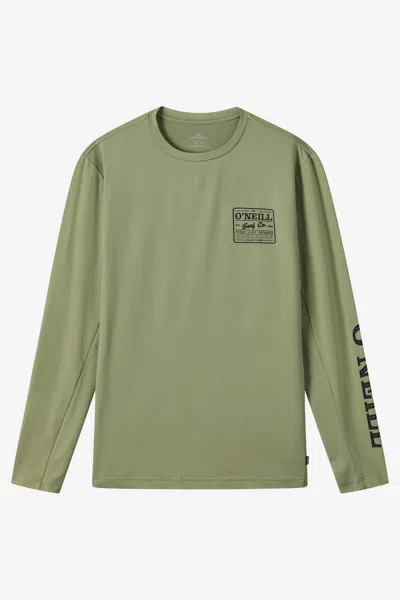 O'neill Block Upf Performance Graphic Long Sleeve T-shirt In Green
