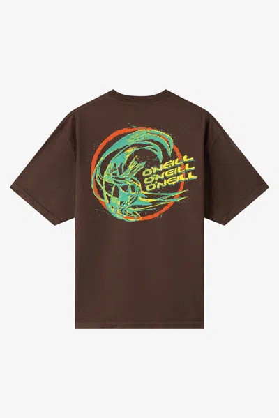 O'neill Men's Circle Freak Boxy T-shirt In Brown