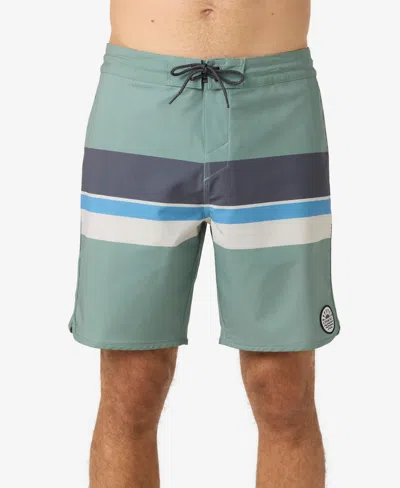 O'neill Men's Cruzer Stripe Scallop 18 Boardshorts In Sage