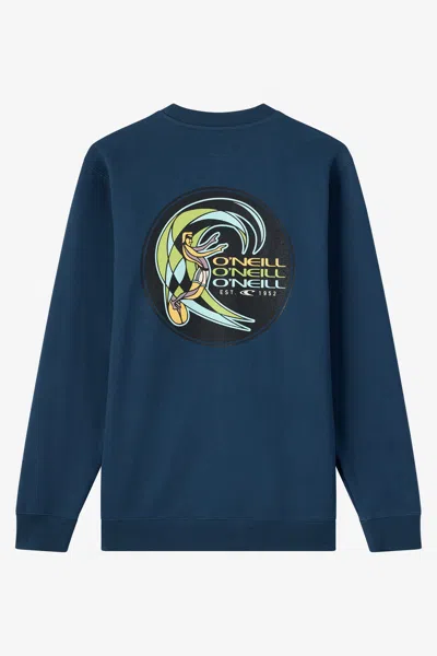 O'neill Men's Fifty Two Cliffs Crew Neck Fleece In Midnight Navy