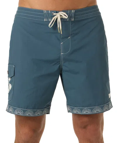 O'neill Men's Fixed Waist Board Shorts, 8" Inseam In Dark Slate