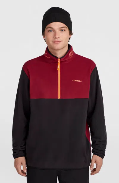 O'neill Men's Fwc Cruz Triple Polartec Half Zip Fleece In Burgundy
