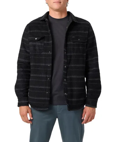 O'neill Men's Glacier High Pile Button-up Overshirt In Black