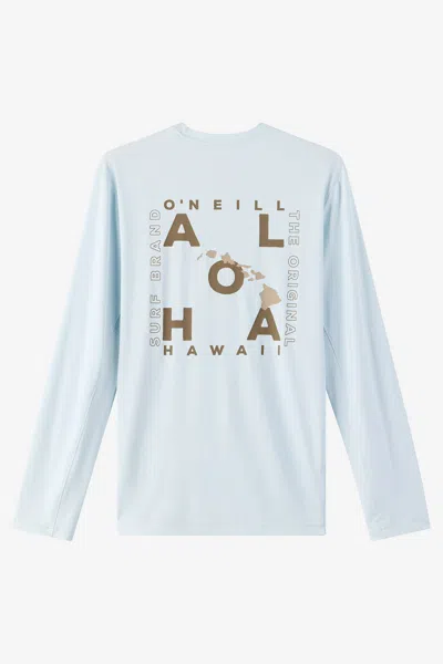 O'neill Men's Hawaii Layout Upf Long Sleeve Shirt In White