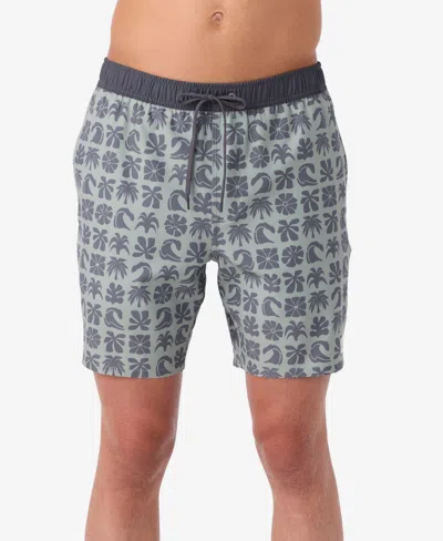 O'neill Men's Hermosa Elastic Waist Lined 17" Swim Shorts In Seagrass 2