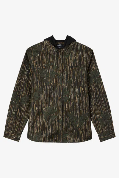 O'neill Men's Hooded Lined Flannel Long Sleeve Shirt In Animal Print