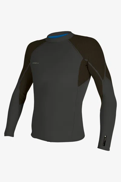 O'neill Men's Hyperfreak 1.5mm Long Sleeves Wetsuit Top In Gray