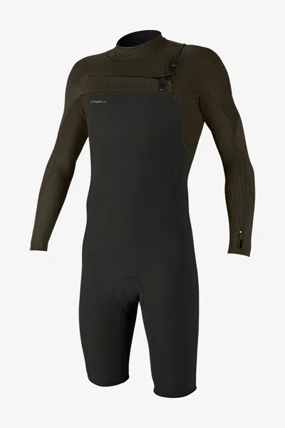 O'neill Men's Hyperfreak 2mm Chest Zip Long Sleeves Spring Wetsuit In Green