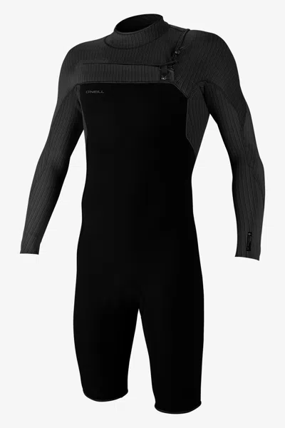 O'neill Men's Hyperfreak 2mm Chest Zip Long Sleeves Spring Wetsuit In Black