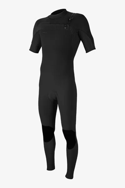 O'neill Men's Hyperfreak 2mm Chest Zip Short Sleeves Full Wetsuit In Black