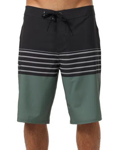 O'neill Men's Hyperfreak Heat Stripe Swim Bottoms In Green