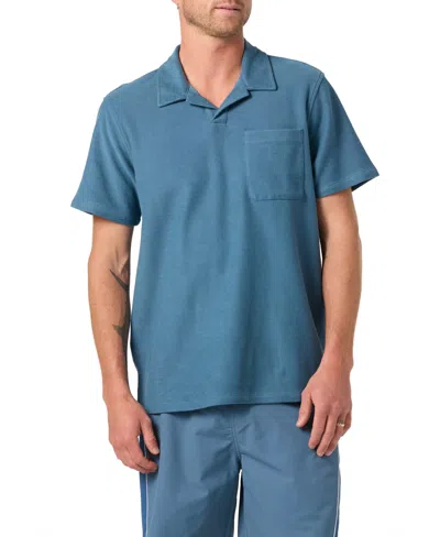 O'neill Men's Knit Camp Collar Polo Shirt In Blue