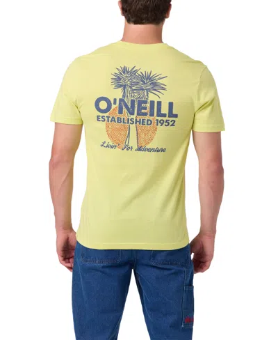 O'neill Men's Livin' For Adventure Palm Tree Graphic T-shirt In Celery