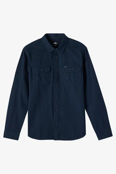 O'neill Men's Midland Flannel Standard Fit Long Sleeve Shirt In Blue