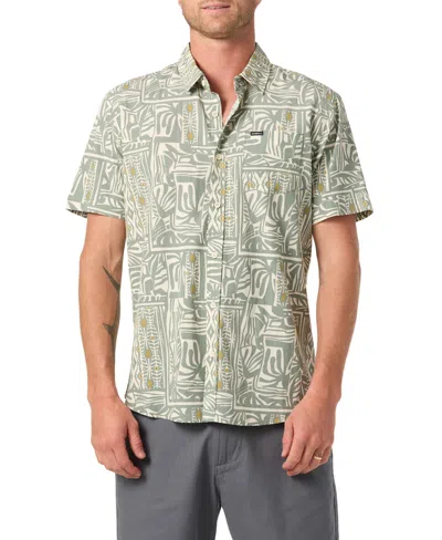 O'neill Men's Oasis Standard Short-sleeve Printed Woven Shirt In Green