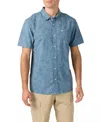 O'neill O'riginals Eco Print Standard Fit Short Sleeve Button-up Shirt In Blue