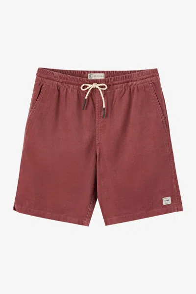 O'neill Men's O'riginals Cord Elastic Waist 18" Shorts In Burgundy