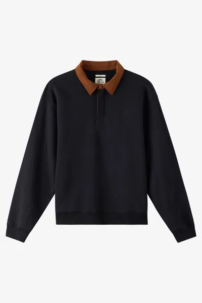 O'neill Men's O'riginals Fleece Rugby Polo In Black